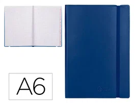 Liderpapel Libreta A6 120 hojas 70gr Similpiel Cierre Gomillas Color Azul