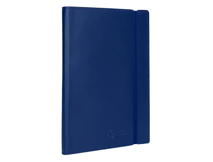 Liderpapel Libreta A6 120 hojas 70gr Similpiel Cierre Gomillas Color Azul