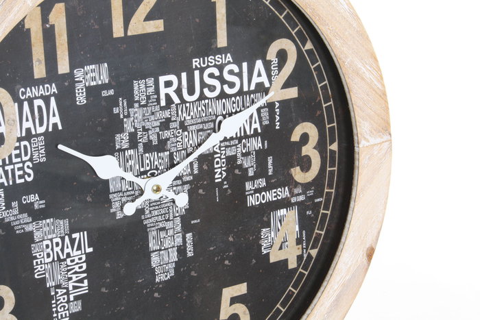 DKD Home Decor Reloj Sobremesa Vintage Negro Natural 41x52.5x6.5 cm (2 Unidades)