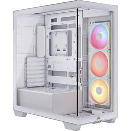 Corsair 3500X LXR LINK TG Caja Midi-Tower de Vidrio Templado, Blanco, Compatible con ATX/EATX/microATX/Mini-ITX