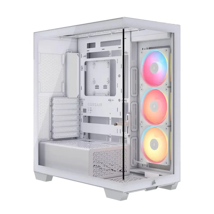 Corsair 3500X LXR LINK TG Caja Midi-Tower de Vidrio Templado, Blanco, Compatible con ATX/EATX/microATX/Mini-ITX