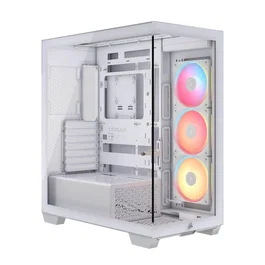 Corsair 3500X LXR LINK TG Caja Midi-Tower de Vidrio Templado, Blanco, Compatible con ATX/EATX/microATX/Mini-ITX