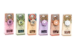 DKD Home Decor Set de 40 Conos de Incienso con Soporte de Madera Mandala Color