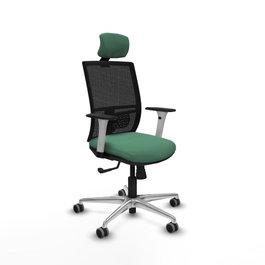 PIQUERAS Y CRESPO Silla de oficina Yunquera con mecanismo Sincro, Verde esmeralda