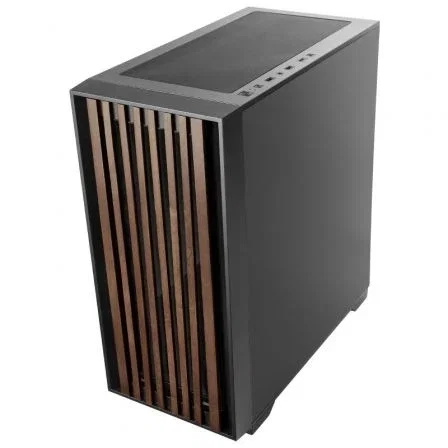 Mars Gaming Caja Semitorre MC-WOOD/ Cristal Cromado con Frontal Madera y Panel Lateral Cristal Cromado, Soporte Refrigeración Líquida 360mm, MCWOODC