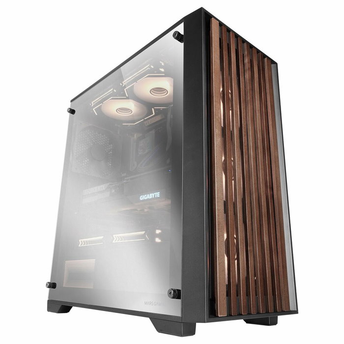 Mars Gaming MC-WOODC Caja Semitorre con Madera y Cristal Cromado Mars Gaming MC-WOODC Caja Semitorre con Madera y Cristal Cromado