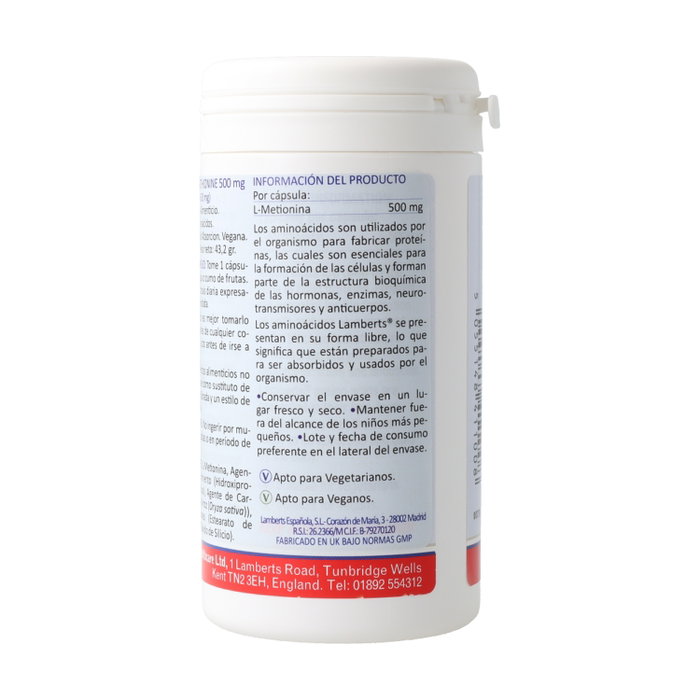 Lamberts L-Metionina 500 mg 60 cápsulas