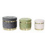 DKD Home Decor Set de 3 Reposapiés Terciopelo Multicolor