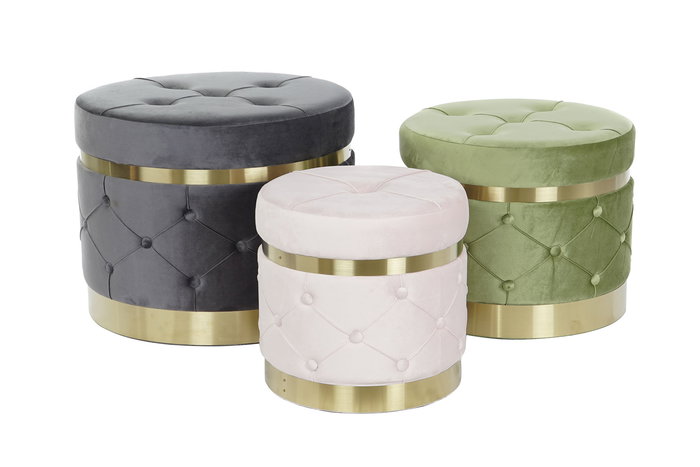 DKD Home Decor Reposapies Multicolor 60x60x47 cm Set de 3