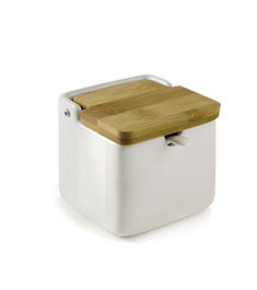 Azucarero Ibili Ceramica Y Bambu Blanco