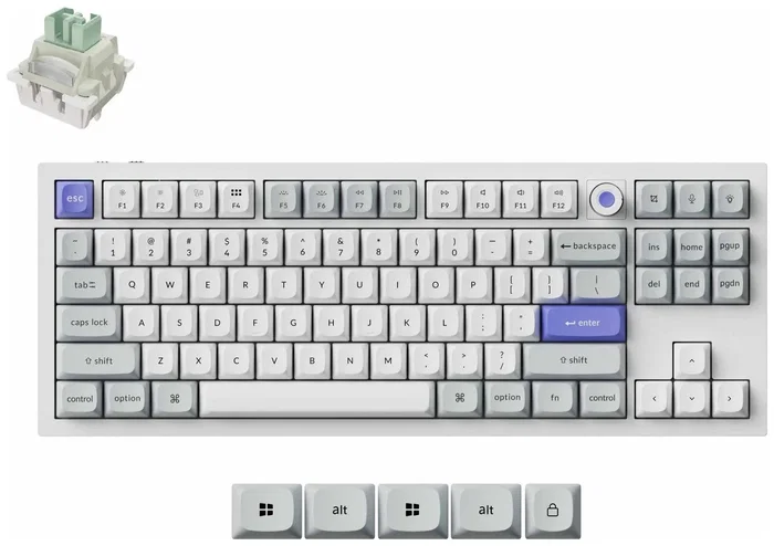 Keychron Q3HW-P1 Teclado Mecánico 80% Magnético Blanco Distribución Polaca RGB Cableado USB