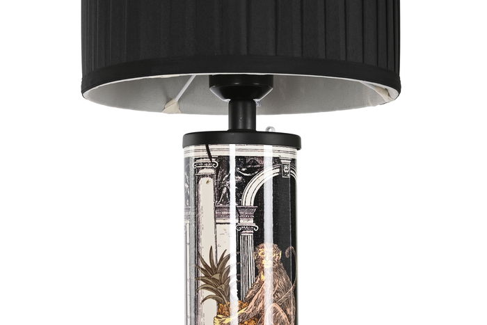 DKD Home Decor Lámpara Pie Jing Door Item Home Neoclásico Multicolor Negro 25 x 166 x 25 cm