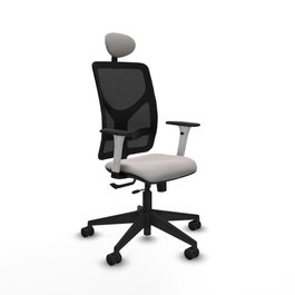 PIQUERAS Y CRESPO Silla de oficina Motilla con mecanismo Sincro/Traslack, Blanco y Negro