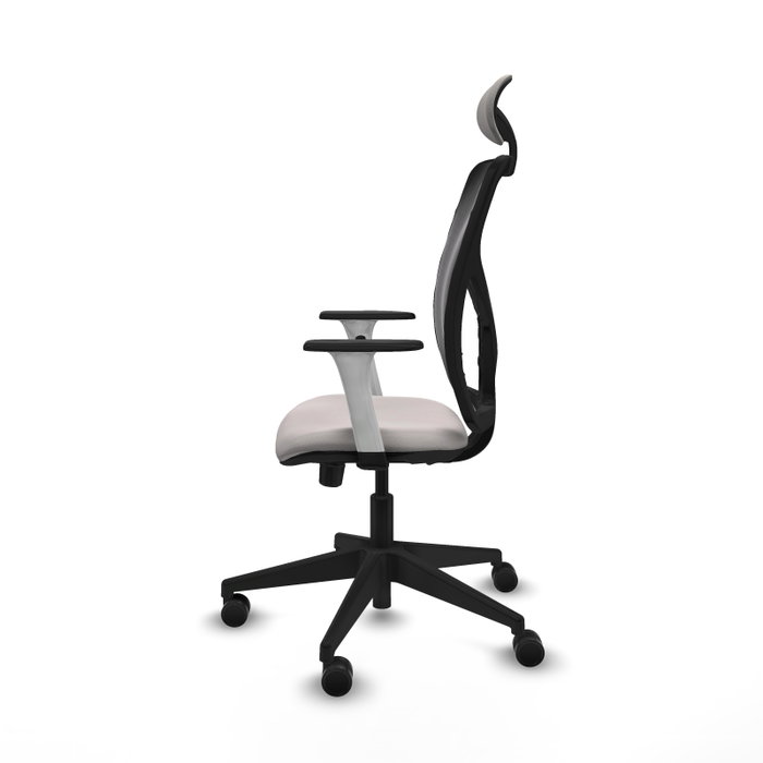 PIQUERAS Y CRESPO Silla de oficina Motilla con mecanismo Sincro/Traslack, Blanco y Negro