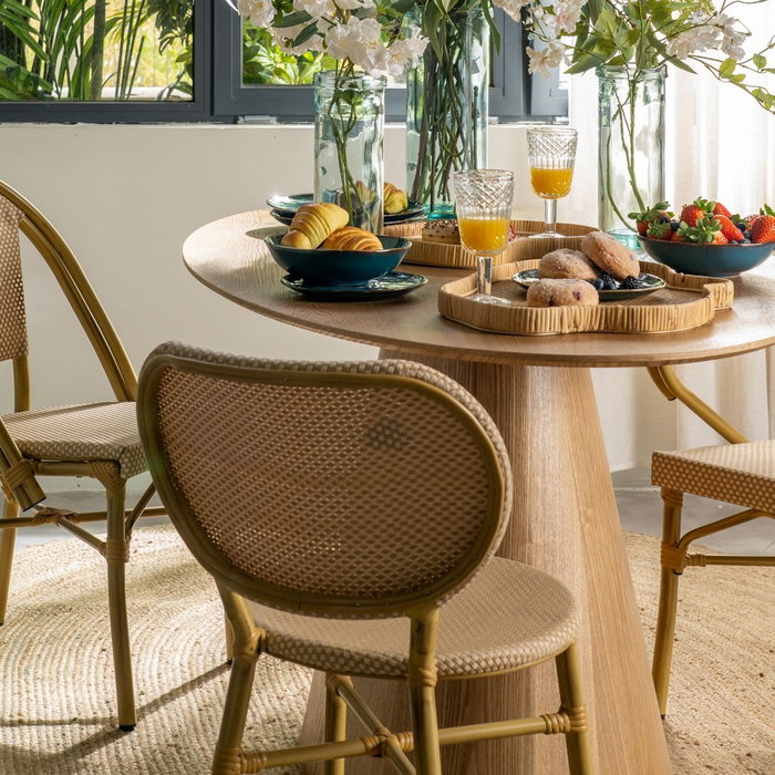 Silla Beige Aluminio-Textileno Exterior 47 X 60 X 79 cm (Set de 2)