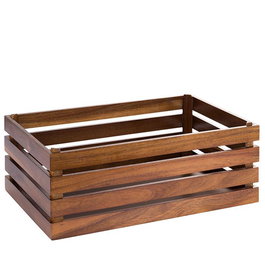 APS Caja GN 1/1 Marrón Superbox - Caja de Madera para Buffet y Exposición 20 cm de Alto