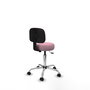 PIQUERAS Y CRESPO Silla Llanos giratoria rosa con base cromada