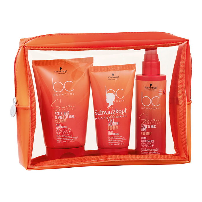 Schwarzkopf BC Sun Protect Estuche 3 Piezas: Champú 100 ml, Spray Protector Solar 100 ml y Tratamiento Acondicionador 75 ml