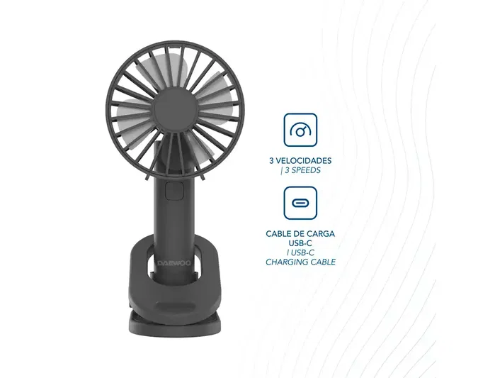 Daewoo DW9014 Ventilador de Mano 3 Velocidades