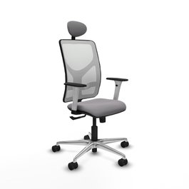 PIQUERAS Y CRESPO Silla de oficina Motilla con mecanismo Sincro, Gris y Blanco