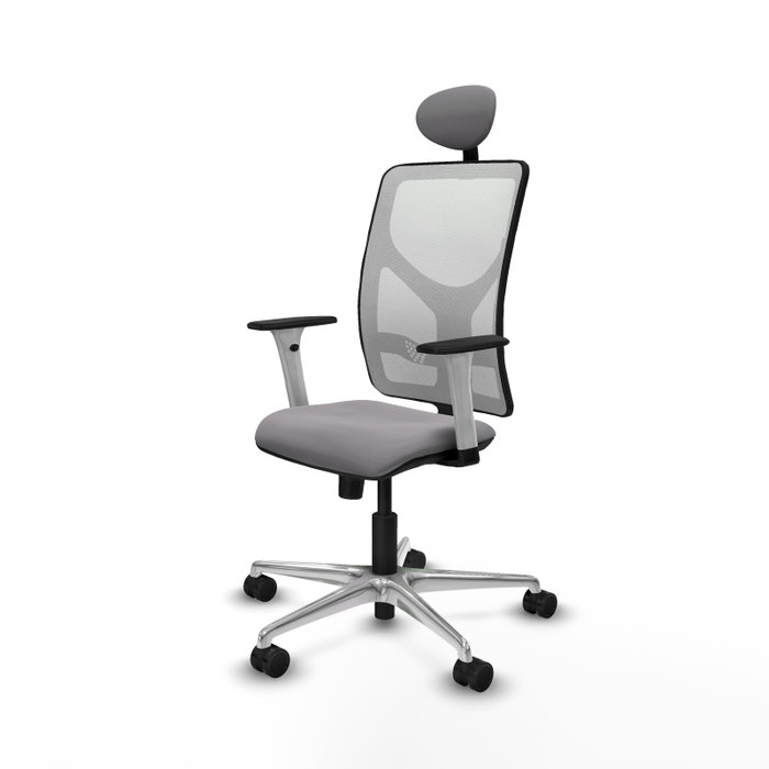 PIQUERAS Y CRESPO Silla de oficina Motilla con mecanismo Sincro, Gris y Blanco