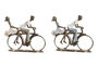 DKD Home Decor Figura de Resina Pareja Bicicleta Cobrizo