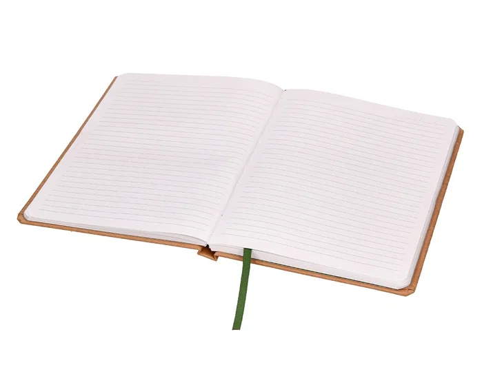 Liderpapel Libreta Ecouse A5 Reciclada 96 Hojas 70gr Rayado Horizontal con Gomilla y Marca Páginas
