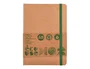 Liderpapel Libreta Ecouse A5 Reciclada 96 Hojas 70gr Rayado Horizontal con Gomilla y Marca Páginas
