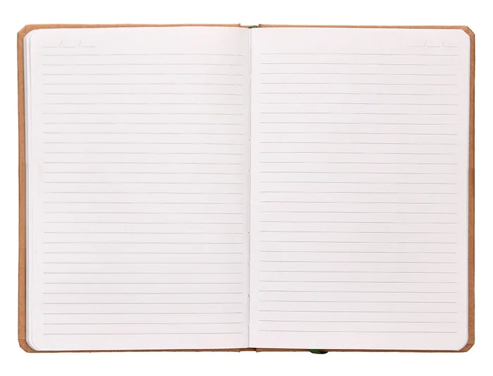 Liderpapel Libreta Ecouse A5 Reciclada 96 Hojas 70gr Rayado Horizontal con Gomilla y Marca Páginas