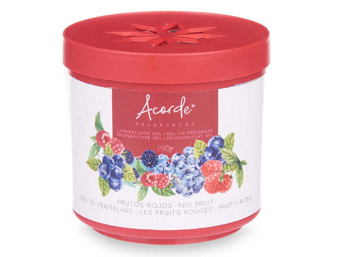 Acorde Ambientador De Gel 190g Frutos Rojos 8x8x8cm (Set de 24)
