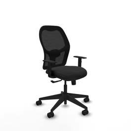 PIQUERAS Y CRESPO Alocén Sincro con Malla Negra y Asiento en Similpiel Negro