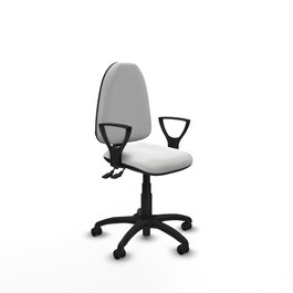 PIQUERAS Y CRESPO Silla de oficina Aýna Blanca con Brazos Fijos