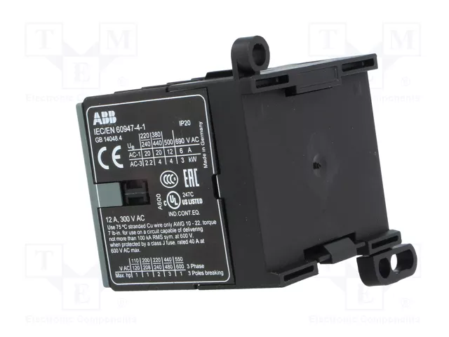 ABB BC6-30-01-01 Contactor 3-polar 9A 24VDC ABB BC6-30-01-01 Contactor 3-polar 9A 24VDC