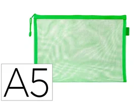 Liderpapel Bolsa Zipper Bag Poliéster Transpirable Multiusos DIN A5 Verde Pastel