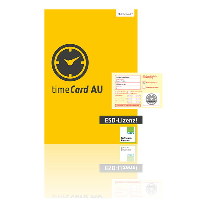 REINER SCT timeCard 10 AU Licencia de Software (ESD) para 250 Empleados - Laufzeit 1 Año, timeCard AU, Electronic Software Download