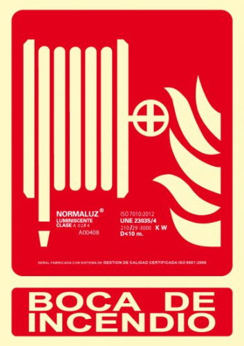 Archivo 2000 Señal de Boca de Incendio 210x300 mm Rojo Luminiscente