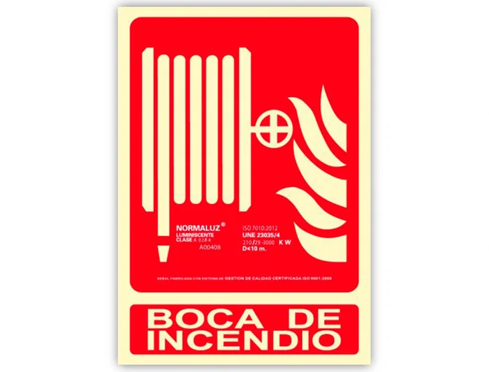 Archivo 2000 Pictograma Boca de Incendio PVC Rojo Luminiscente 210x300 mm