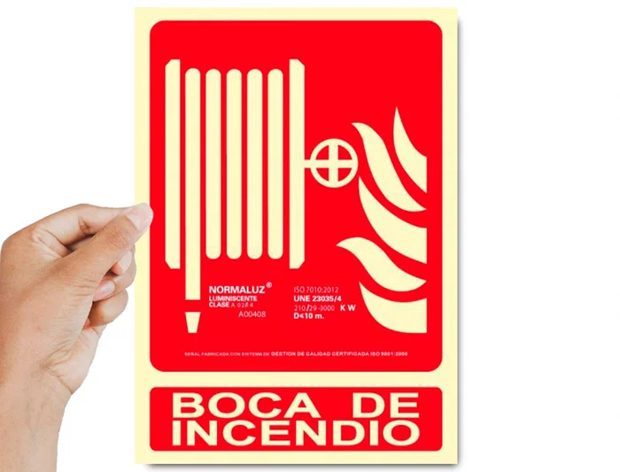 Archivo 2000 Pictograma Boca de Incendio PVC Rojo Luminiscente 210x300 mm