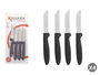 Kinvara Set de 4 Cuchillos Peladores Negros con Acero Inoxidable 2CR14, 26.2x12.5x1 cm (Set de 12)