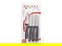 Kinvara Set de 4 Cuchillos Peladores Negros con Acero Inoxidable 2CR14, 26.2x12.5x1 cm (Set de 12)