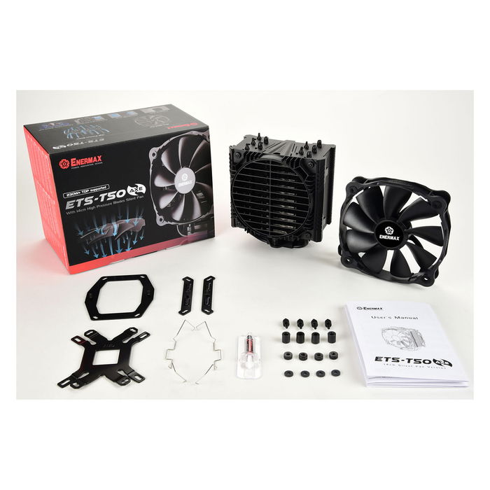 Enermax ETS-T50A-FSS Ventilador para CPU, Enfriador con Ventilador de 140 mm, 500-1000 RPM, Flujo de Aire 55.45 m3/h, 5 Tubos de Calor, PWM, TDP 230W