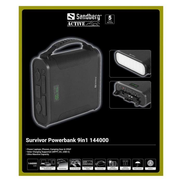 SANDBERG Survivor Powerbank 9in1 144000