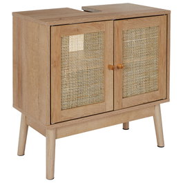 Home Deco Factory Mueble Lavabo Bali 60x30 Colección Natural Madera y Ratán Altura 70