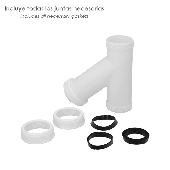 ABRISA Sifón en Y 1 1/2 pulg con salida de 40 mm para tubos lisos