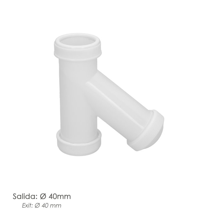 ABRISA Sifón en Y 1 1/2 pulg con salida de 40 mm para tubos lisos