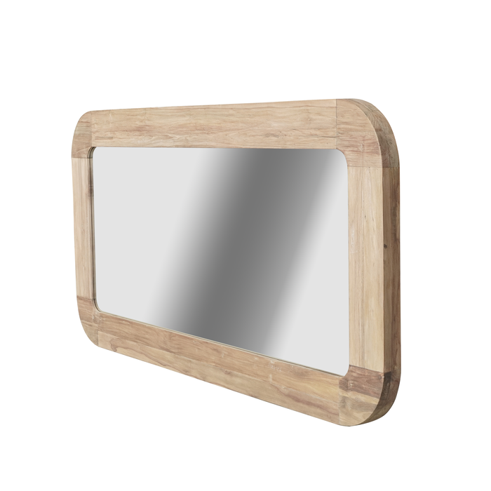 DKD Home Decor Espejo de Teca Reciclada 200x7x100 Natural