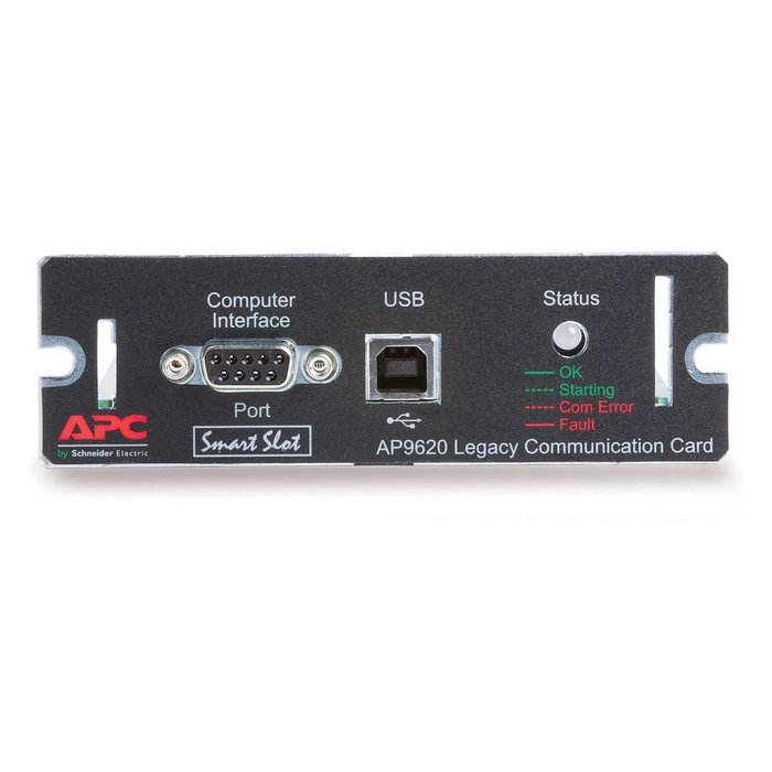 APC Tarjeta de red AP9620 SmartSlot, protocolos de comunicación heredados, RoHS, con puertos USB 2.0 y serie, 121 x 114 x 38 mm