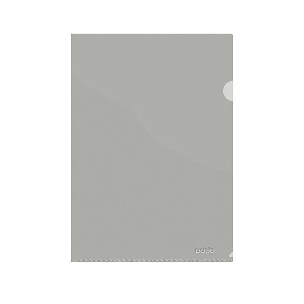 DOHE Dossier Ángulo Recto PP Cristal Premium 180µ A4 Gris (Set de 8)