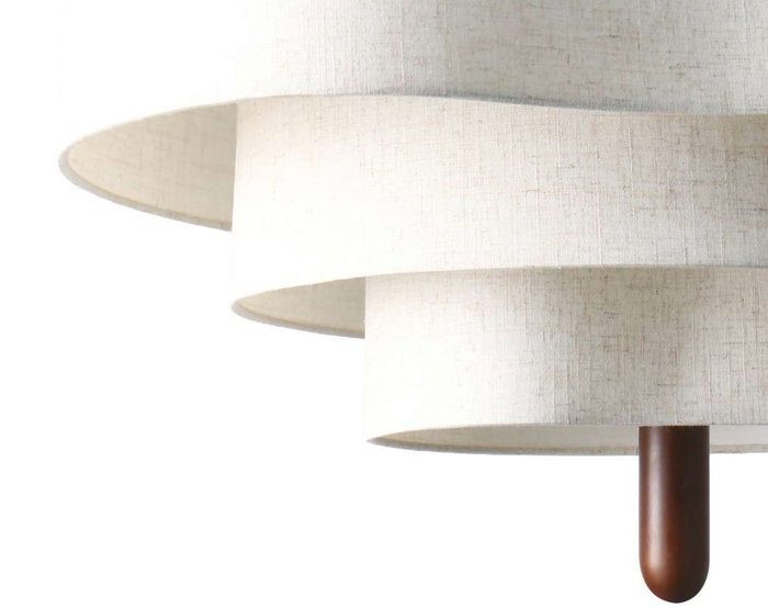 DKD Home Decor Lámpara de Techo Poliéster y Madera Crudo y Nogal 70x61x69 cm DKD Home Decor Lámpara de Techo Poliéster y Madera Crudo y Nogal 70x61x69 cm