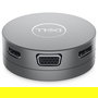 Dell DA310 Adaptador Docking Station 7 en 1 USB-C con HDMI, DisplayPort, VGA, Ethernet y 2x USB 3.1 Gris
